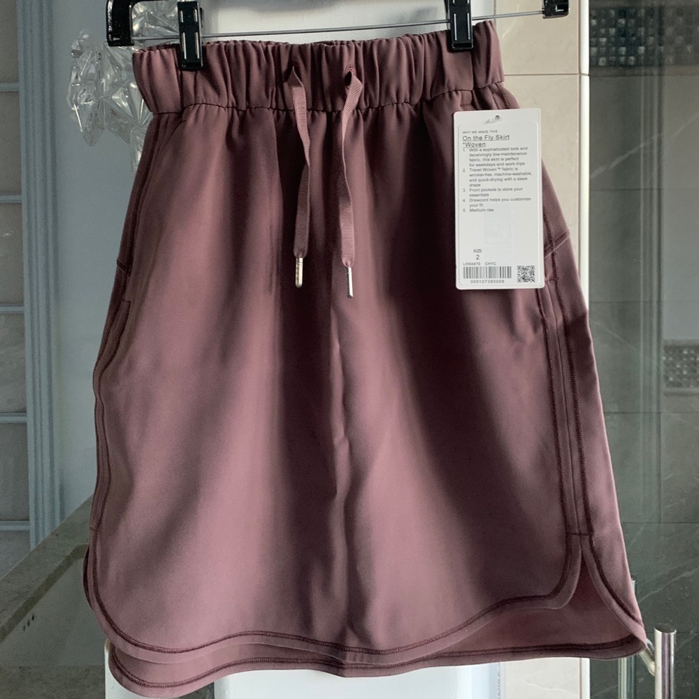Lululemon On the Fly Skirt Woven: Cherry Cola - Picture 10 of 11